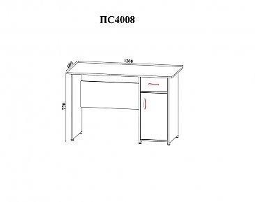 Письменный стол ПС 40-08 М1 - схема