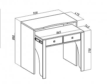 Стол-консоль для ноутбука ПС 40-10 - схема
