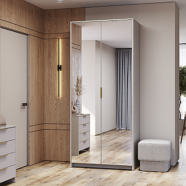 Шкаф 2-х дверный с зеркалом Пандора ШК-05 Кашемир