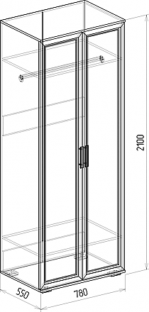 Шкаф Корвет Люкс платяной 550 №6 схема