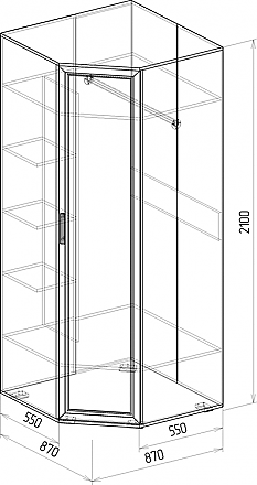 Шкаф Корвет Люкс угловой 550 №8 схема
