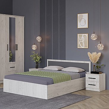 Тумба прикроватная Фиеста (комплект 2 шт.) Крафт белый - в интерьере