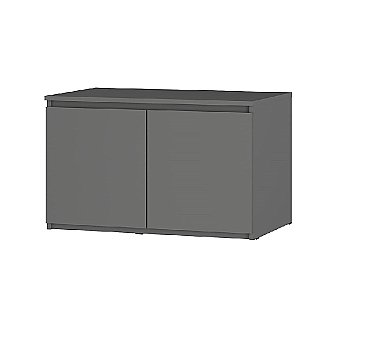 Шкаф 2-х створчатый с антресолью и ящиками Симпл Графит