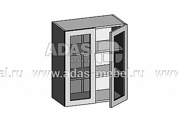 Шкаф антресоль со стеклом ШАС-60/80 в модульной кухне Юлиана ADAS Мебель