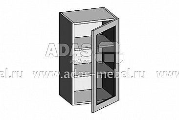 Шкаф антресоль со стеклом ШАС-40 в модульной кухне Юлиана ADAS Мебель