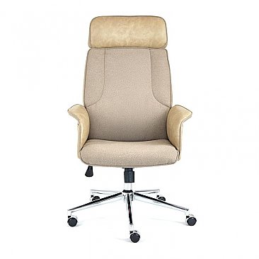 Кресло компьютерное CHARM (экошерсть/искусственная кожа): коричневый/бежевый