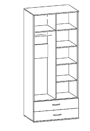 Шкаф 2-х створчатый комбинированный Лацио
