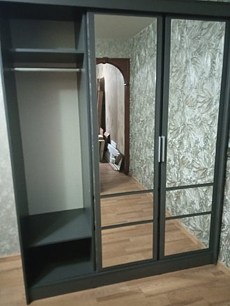 Шкаф-купе 4-х створчатый с зеркалом Симпл Графит - фото от покупателей