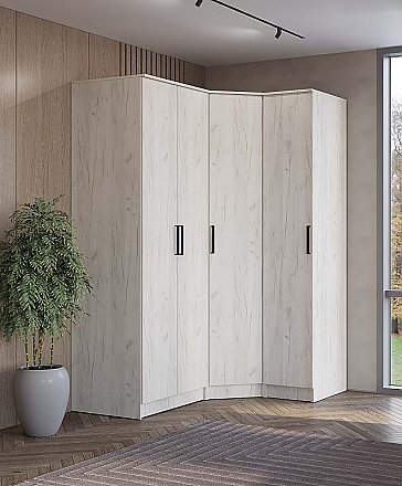 Шкаф угловой Фиеста Дуб Крафт белый - в интерьере