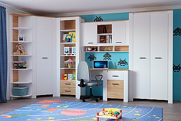 Шкаф угловой Оксфорд в интерьере