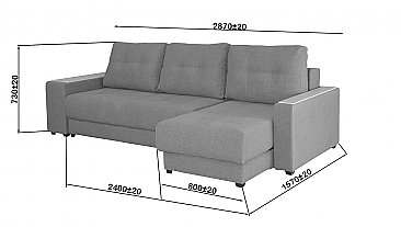 Диван-кровать угловой Прадо (Регина-17) - схема