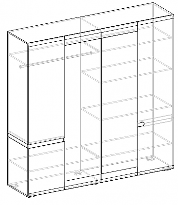Шкаф 4-х створчатый (540) Ультра - схема