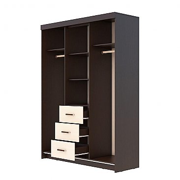 Шкаф-купе Комфорт-6М Венге/Дуб молочный - наполнение