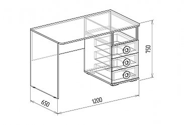Стол письменный №1 Космос - Схема