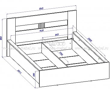Кровать двуспальная КР 70-01 - Схема 140 см