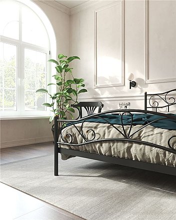 Кровать металлическая Глэдис 160/Черный