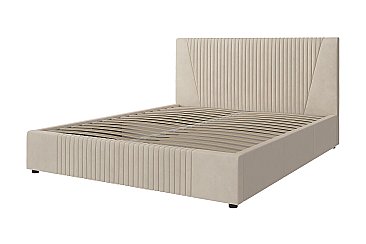 Кровать мягкая с подъемным механизмом Нельсон Геометрия Карамель/160