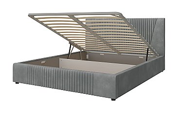Кровать мягкая с подъемным механизмом Нельсон Геометрия Серый/160