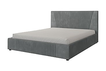 Кровать мягкая с подъемным механизмом Нельсон Геометрия Серый/160