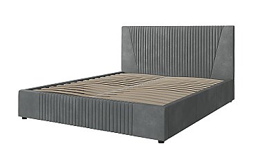 Кровать мягкая с подъемным механизмом Нельсон Геометрия Серый/160
