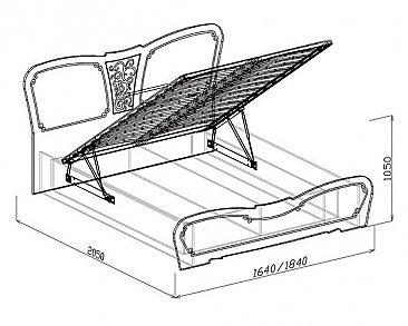 Кровать №1 Тиффани с подъёмным основанием. Схема.