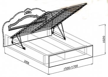 Кровать №2 Корона с подъемным механизмом. Схема.