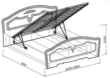 Кровать Ева с подъемным механизмом. Схема.