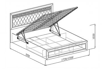 Кровать №1 Флоренция с подъёмным механизмом схема подъём