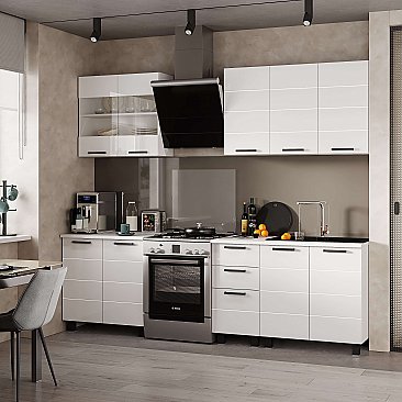 Кухня Дина Белый глянец