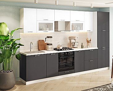 Кухня Модерн №3 Графит/Белый
