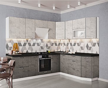 Кухня Модерн №7 Бетон/Белый