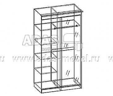 Шкаф-купе 2-х створчатый без зеркал Светлана - Схема