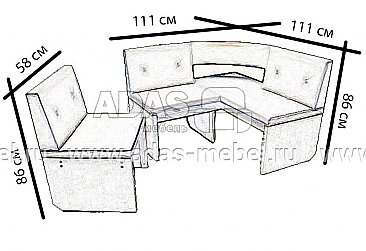 Схема - Кухонный диван Либеро