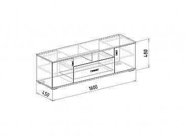 Тумба ТВ 1,6 Нежность №17 схема