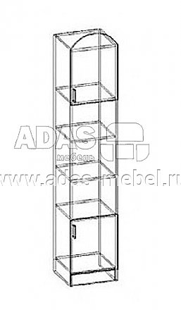Шкаф-пенал Квартет открытый  схема
