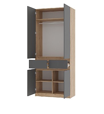 Прихожая Багира №2 Кашемир Графит - шкаф