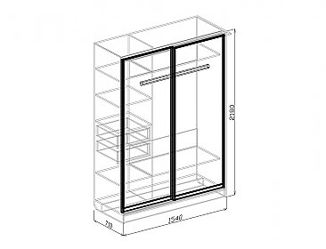 Шкаф-купе Роберта 2-х дверный схема