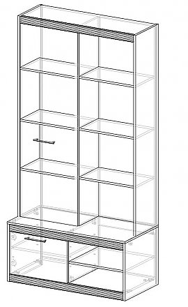 Шкаф стеллаж комбинированный Ральф (фотопечать)