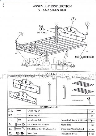 Схема сборки кровати АТ-822