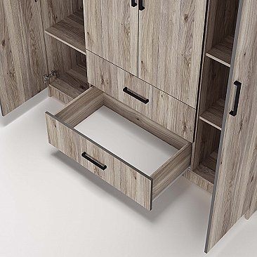 Шкаф 4-х створчатый Титан Дуб Смоки