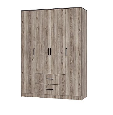 Шкаф 4-х створчатый Титан Дуб Смоки