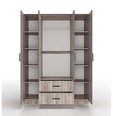 Шкаф 4-х створчатый Титан Дуб Смоки