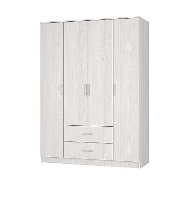 Шкаф 4-х створчатый Титан Ясень белый