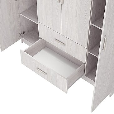 Шкаф 4-х створчатый Титан Ясень белый