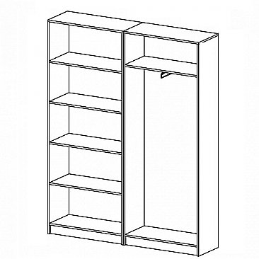 Шкаф-купе Виват 2-х дверный 1200/400 - наполнение