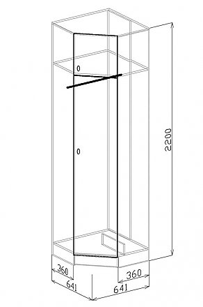 Шкаф угловой Вега. Схема.