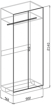 Шкаф 2-х створчатый Атлантида. Схема.