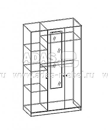 Шкаф 3х-створчатый Арина - схема