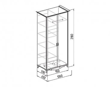Шкаф 2-х дверный №1 Изабелла схема