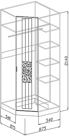 Шкаф угловой Атлантида. Схема.